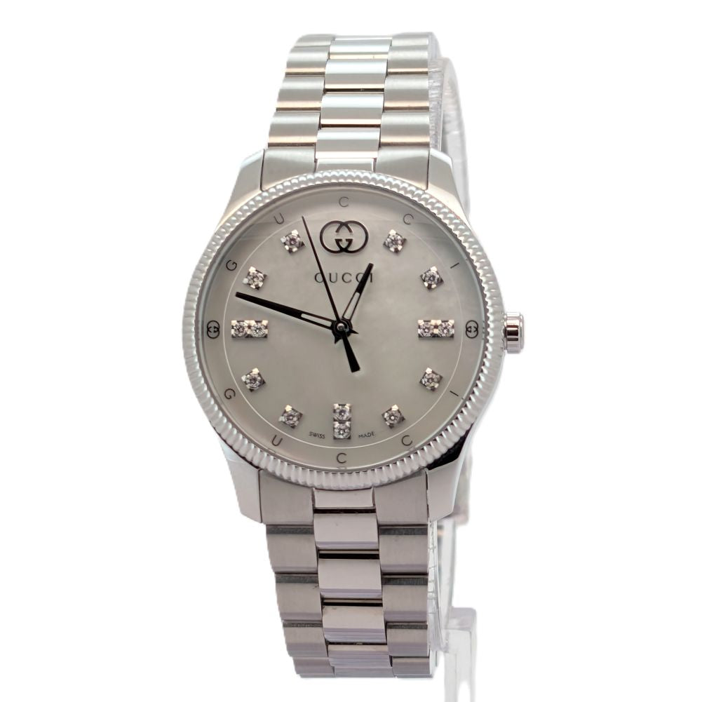 Gucci G Timeless MOP and Diamond dial in Unworn Condition