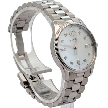 Gucci G Timeless MOP and Diamond dial in Unworn Condition