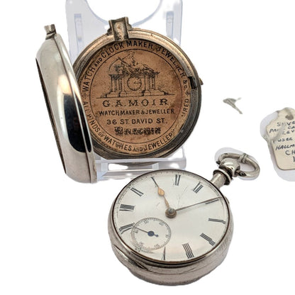 Double Cased Silver Fusee Pocket watch from c1831 Functioning retailed by G A Moir Brechin